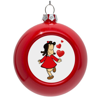 La petite Lulu, Red Christmas tree ornament bauble 8cm