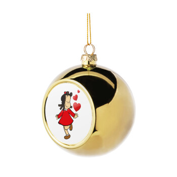 La petite Lulu, Χριστουγεννιάτικη μπάλα δένδρου Χρυσή 8cm