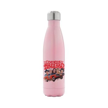 The Dukes of Hazzard, Metal mug thermos Pink Iridiscent (Stainless steel), double wall, 500ml