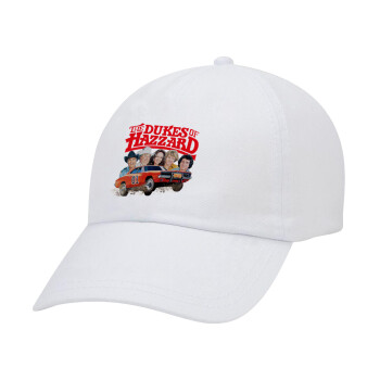 The Dukes of Hazzard, Καπέλο Ενηλίκων Baseball Λευκό 5-φύλλο (POLYESTER, ΕΝΗΛΙΚΩΝ, UNISEX, ONE SIZE)