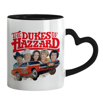 The Dukes of Hazzard, Κούπα καρδιά χερούλι μαύρη, κεραμική, 330ml