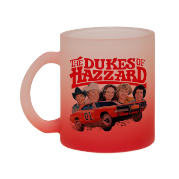 The Dukes of Hazzard, Κούπα γυάλινη δίχρωμη με βάση το κόκκινο ματ, 330ml