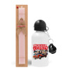 Easter Set, metallic aluminum bottle (500ml) & aromatic flat Easter candle (30cm) (PINK)