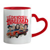 Mug heart red handle, ceramic, 330ml