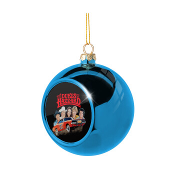 The Dukes of Hazzard, Blue Christmas tree ball ornament 8cm