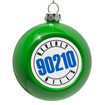 Beverly Hills, 90210, Green Christmas tree ornament bauble 8cm