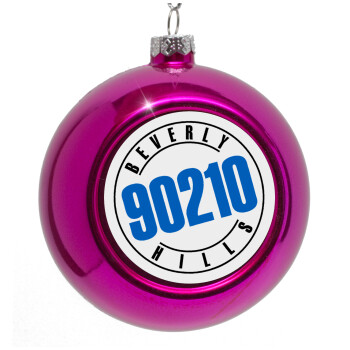 Beverly Hills, 90210, Purple Christmas tree ornament bauble 8cm