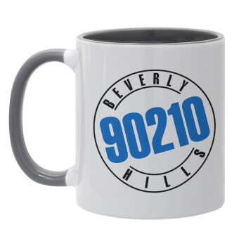 Beverly Hills, 90210, Mug colored grey, ceramic, 330ml