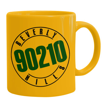 Beverly Hills, 90210, Ceramic coffee mug yellow, 330ml