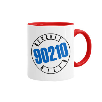 Beverly Hills, 90210, Mug colored red, ceramic, 330ml