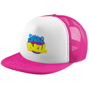 Saved by the Bell, Child's Soft Trucker Hat with Pink/White Mesh (POLYESTER, CHILD, ONE SIZE)