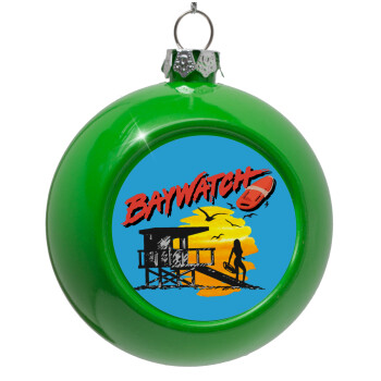 Baywatch, Green Christmas tree ornament bauble 8cm