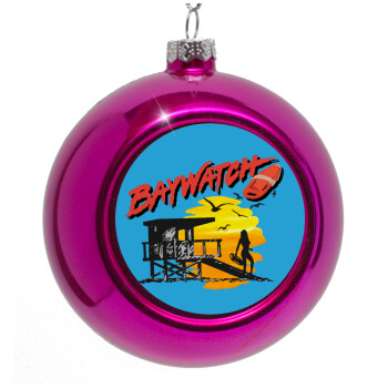 Baywatch, Purple Christmas tree ornament bauble 8cm