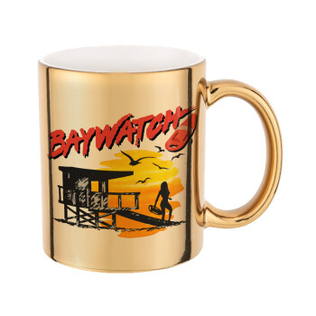 Baywatch, Mug ceramic, gold mirror, 330ml