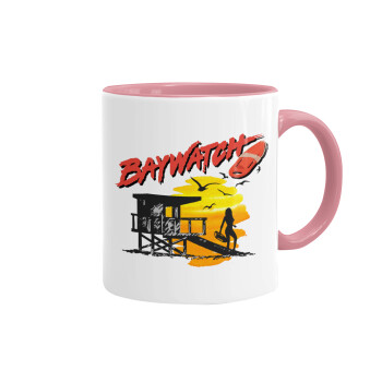 Baywatch, Mug colored pink, ceramic, 330ml