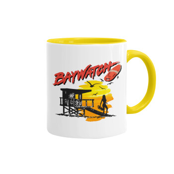 Baywatch, Mug colored yellow, ceramic, 330ml