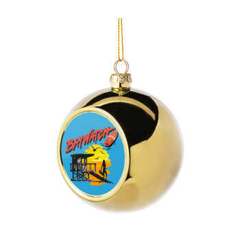 Baywatch, Golden Christmas tree ball ornament 8cm