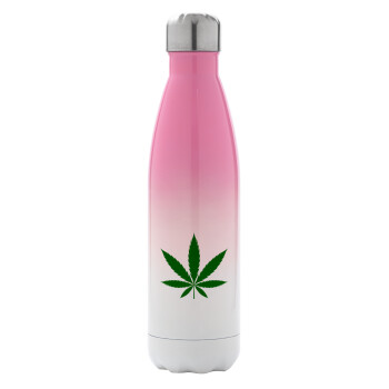 Weed, Metal mug thermos Pink/White (Stainless steel), double wall, 500ml