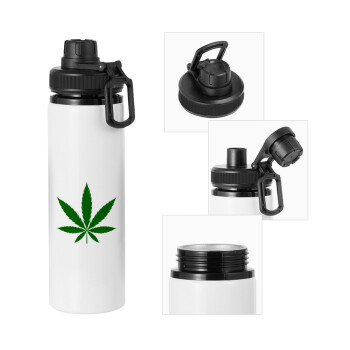 Weed, Metal water bottle with safety cap, aluminum 850ml