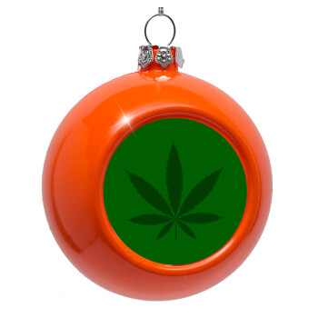 Weed, Orange Christmas tree ornament bauble 8cm