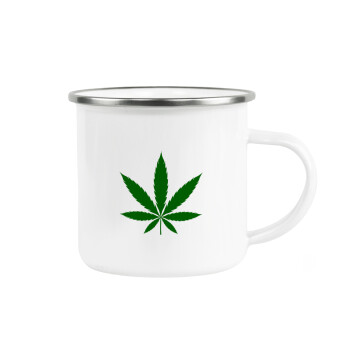 Weed, Metallic enamel cup white 360ml