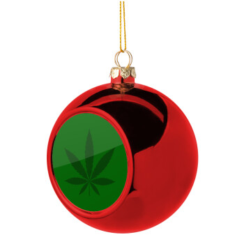 Weed, Christmas tree ball Red 8cm