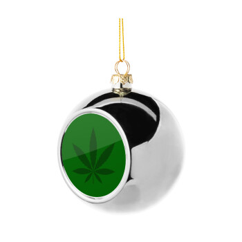 Weed, Silver 8cm Christmas tree ball ornament