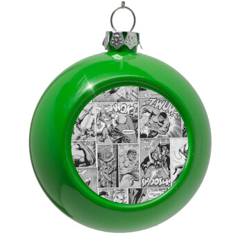 Classic comic Limited B/W, Green Christmas tree ornament bauble 8cm