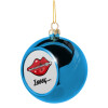 Blue Christmas tree ball ornament 8cm