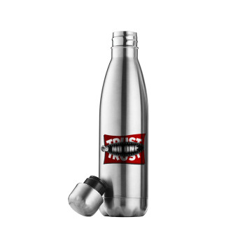 Trust no one... (zipper), Inox (Stainless steel) double-walled metal mug, 500ml