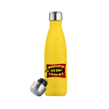 Trust no one... (zipper), Yellow Stainless Steel Metallic Thermos, double-walled, 500ml