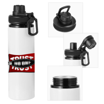 Trust no one... (zipper), Metal water bottle with safety cap, aluminum 850ml