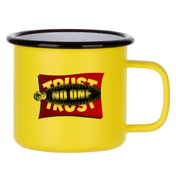 Trust no one... (zipper), Metallic enamel MATT Yellow cup 360ml