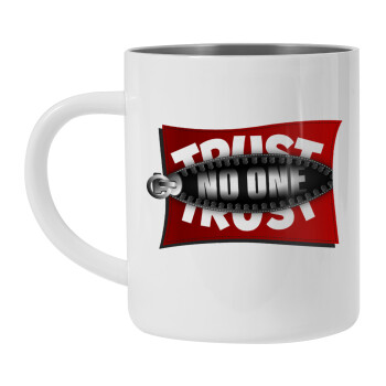 Trust no one... (zipper), Mug Stainless steel double wall 300ml