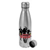 Metallic water bottle, stainless steel, 750ml