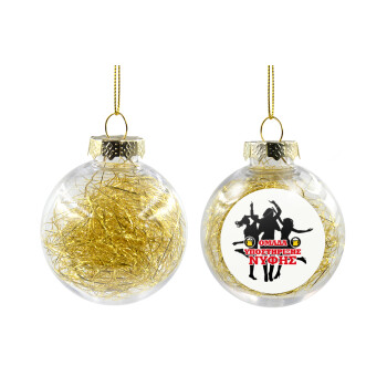 Bachelor Ομάδα υποστήριξης Νύφης, Transparent Christmas tree ball ornament with gold filling 8cm