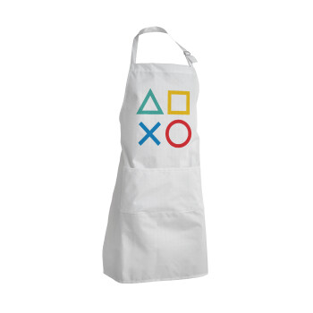 Gaming Symbols, Adult Chef Apron (with sliders and 2 pockets)