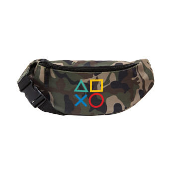 Gaming Symbols, Unisex waist bag (banana) in Jungle camouflage color with 2 pockets