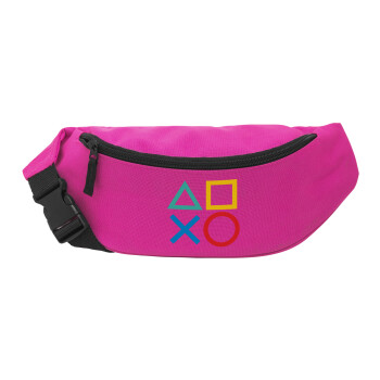 Gaming Symbols, Unisex waist bag (banana) in PINK color with 2 pockets