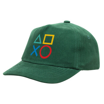 Gaming Symbols, Children's Baseball Cap, 100% Cotton Drill, GREEN (COTTON, CHILDREN'S, ONE SIZE)