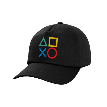 Gaming Symbols, Καπέλο παιδικό Baseball, 100% Βαμβακερό,  Μαύρο