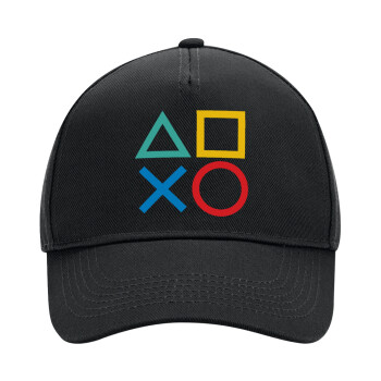 Gaming Symbols, Adult Ultimate Hat BLACK, (100% COTTON DRILL, ADULT, UNISEX, ONE SIZE)