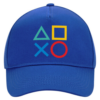 Gaming Symbols, Ultimate Adult Hat BLUE, (100% COTTON DRILL, ADULT, UNISEX, ONE SIZE)