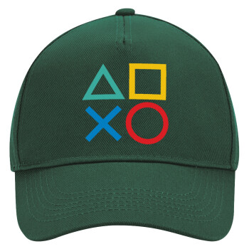 Gaming Symbols, Adult Ultimate Hat GREEN, (100% COTTON DRILL, ADULT, UNISEX, ONE SIZE)