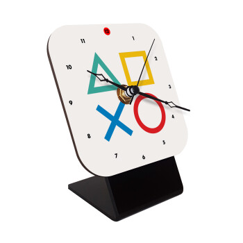 Gaming Symbols, Επιτραπέζιο ρολόι ξύλινο με δείκτες (10cm)