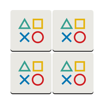 Gaming Symbols, ΣΕΤ 4 Σουβέρ ξύλινα τετράγωνα (9cm)