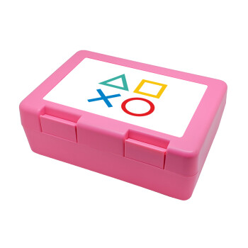 Gaming Symbols, Children's cookie container PINK 185x128x65mm (BPA free plastic)