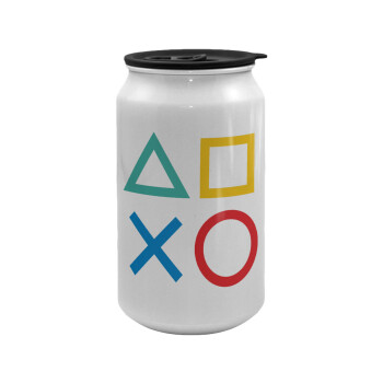 Gaming Symbols, Κούπα ταξιδιού μεταλλική με καπάκι (tin-can) 500ml