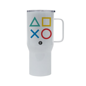 Gaming Symbols, Tumbler με καπάκι, διπλού τοιχώματος (θερμό) 750L