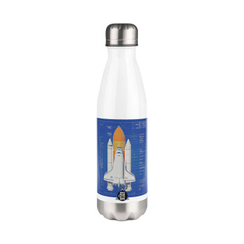 Nasa Space Shuttle, Metal mug thermos White (Stainless steel), double wall, 500ml